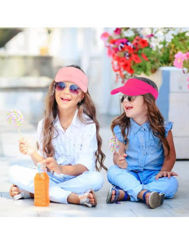 10 Gorras Visera Ajustables UV Niños 6-12 Años - Negro