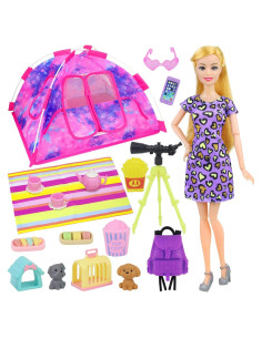 Conjunto de Camping para Muñecas K.T. Fancy 18 Piezas