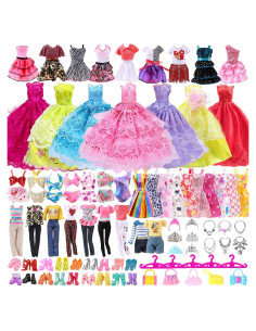 65 Piezas Ropa y Accesorios para Muñecas 11.5" Carreuty