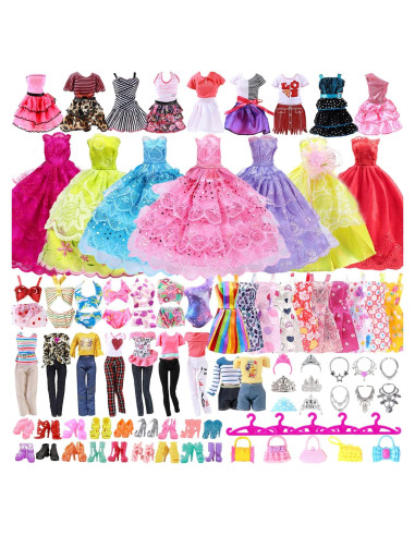 65 Piezas Ropa y Accesorios para Muñecas 11.5" Carreuty