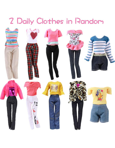 65 Piezas Ropa y Accesorios para Muñecas 11.5" Carreuty