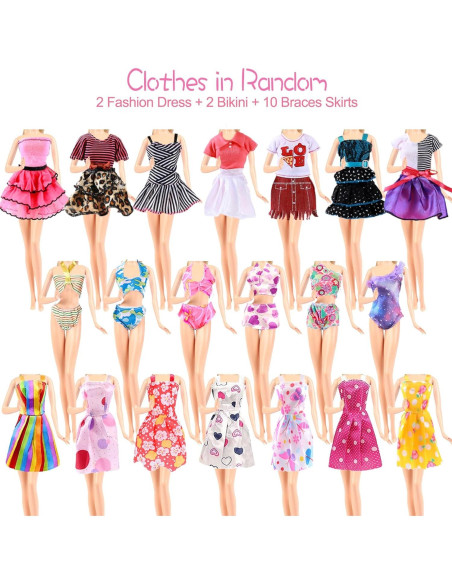 65 Piezas Ropa y Accesorios para Muñecas 11.5" Carreuty