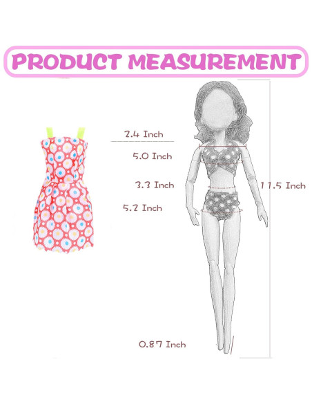 65 Piezas Ropa y Accesorios para Muñecas 11.5" Carreuty