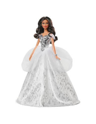 Muñeca Barbie Navidad 2021 Mattel 30.48 cm Vestido Plateado