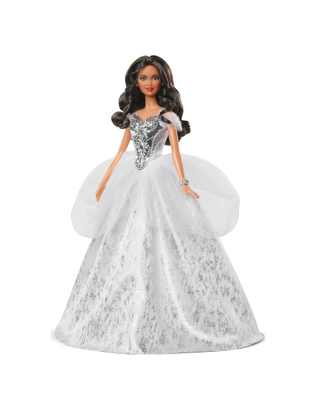 Muñeca Barbie Navidad 2021 Mattel 30.48 cm Vestido Plateado