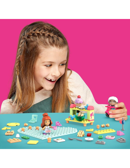 Juego de Bloques de Construcción Mega Construx Barbie Panadería 76 Piezas