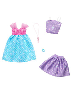 Conjunto de Ropa Barbie 2 Atuendos Sirena y Accesorios