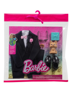 Ropa de Barbie Tuxedo Novio Ken con Accesorios 19,4x17,8cm 2