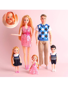 Conjunto de Muñecas de Familia UCanaan 6 Personas 70 Accesorios 2