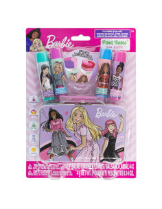 Set de Maquillaje Infantil Barbie - 4 Balsamos Labiales Naturales