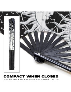Abanico Plegable GloFX Sol y Luna - Decoración Rave y Festival 2