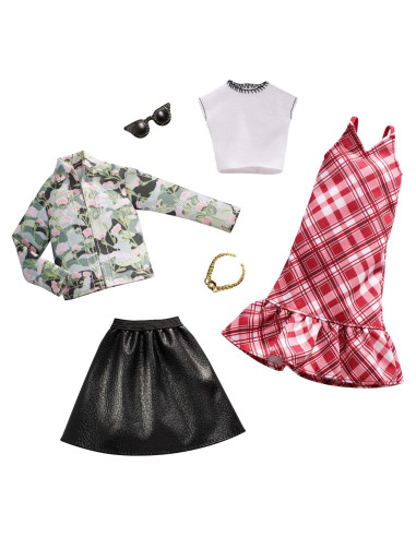 Ropa de Muñeca Barbie - 2 Conjuntos con Chaqueta Floral