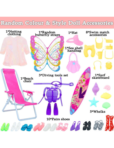 Conjunto de Trajes de Baño para Muñecas 40 Piezas Mxzqxw