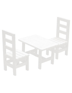 Muebles para muñecas 1/6 SM SunniMix, Mesa y 2 Sillas de Madera