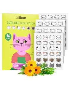 Parche para Acné LitBear Gato Hidrocoloide 96 Parches 12mm