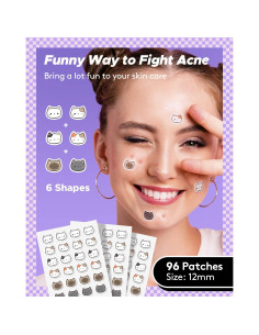 Parche para Acné LitBear Gato Hidrocoloide 96 Parches 12mm 2