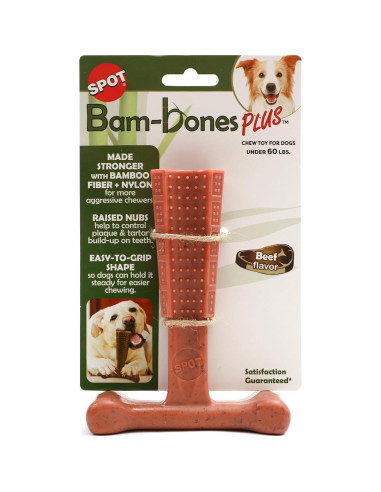 Juguete Masticar Perro SPOT Bam-Bones T-Bone 15 cm Sabor Res