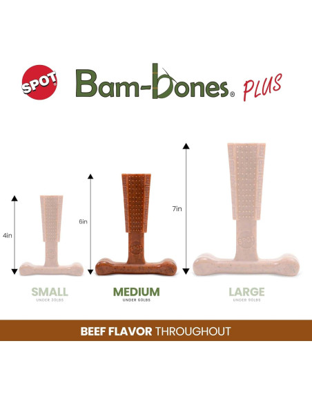 Juguete Masticar Perro SPOT Bam-Bones T-Bone 15 cm Sabor Res