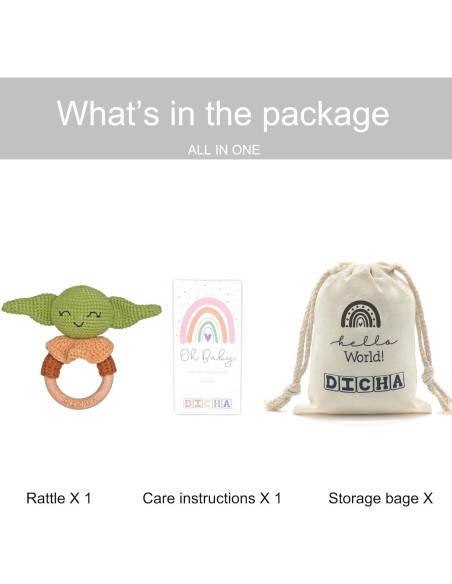 Sonajero de Madera DICHA para Bebés - Mordedor y Juguete