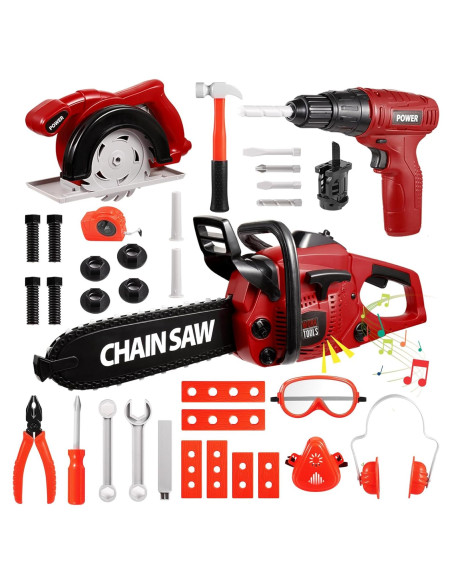 Juego de Herramientas Vextronic 36 PCS para Niños con Motocierra