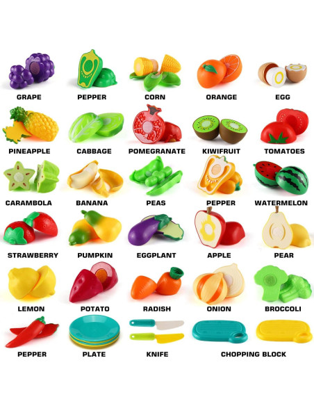 Juego de Comida de Corte 70 PCS LESUTER para Niños
