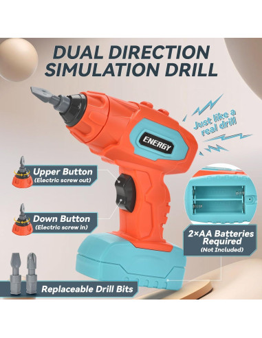 Caja de Herramientas Montessori Sudali 298PCS con Taladro