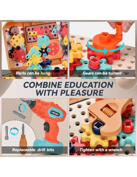 Caja de Herramientas Montessori Sudali 298PCS con Taladro