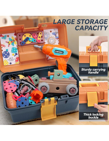 Caja de Herramientas Montessori Sudali 298PCS con Taladro