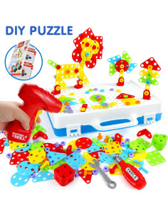 Juego de Taladro y Construcción Aotipol 232 Piezas para Niños 2