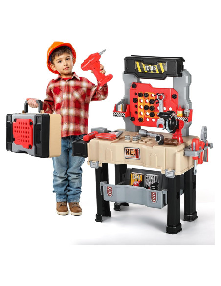 Banco de herramientas Honeystar para niños 65 piezas