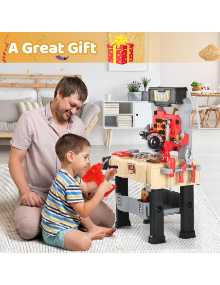 Banco de herramientas Honeystar para niños 65 piezas