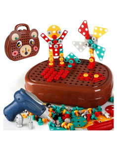 Caja de herramientas mágica con taladro eléctrico para niños