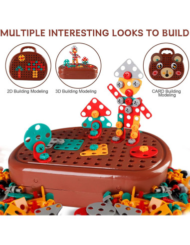 Caja de herramientas mágica con taladro eléctrico para niños