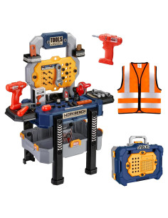 Banco de herramientas para niños Deejoy 79 piezas azul