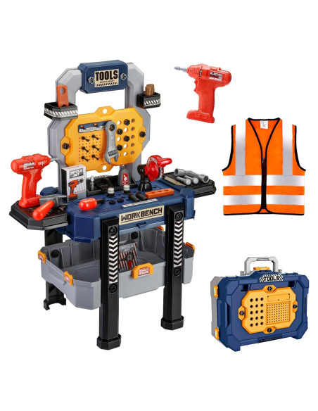 Banco de herramientas para niños Deejoy 79 piezas azul