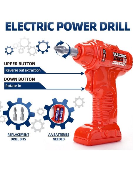 Banco de herramientas para niños Deejoy 79 piezas azul