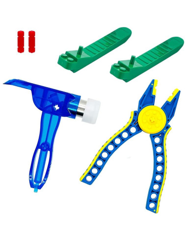 Kit de herramientas de bloques TACYILLU con martillo y alicates