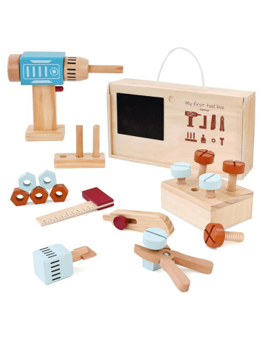 Juego de Herramientas de Madera PairPear para Niños 24 Piezas