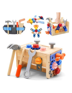 Juego de Herramientas de Madera JadeLink 39 Piezas Niños