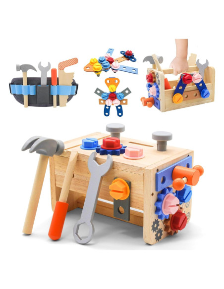 Juego de Herramientas de Madera JadeLink 39 Piezas Niños