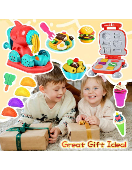 Juego de Masa 2 en 1 CORPER TOYS con Fideos y Hamburguesas