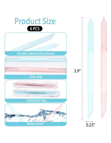 Set 6 Empujadores de Cutículas de Vidrio acDesign - Doble Cara