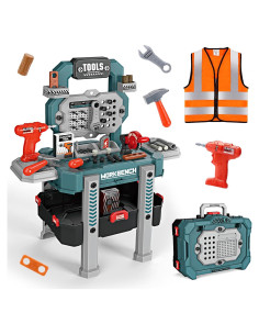 Banco de herramientas para niños Jovow 79 piezas Verde