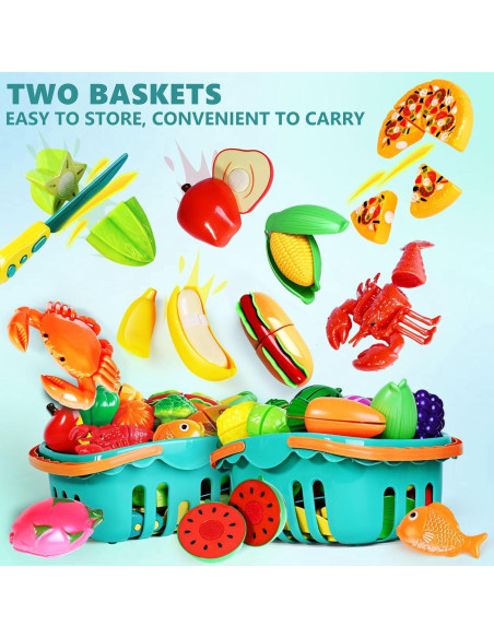 Juego de Comida de 100 Piezas para Niños - Juguete de Cocina