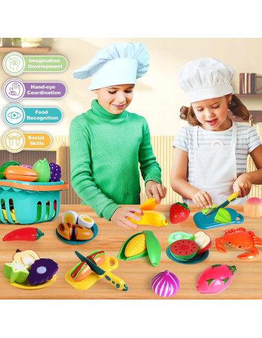 Juego de Comida de 100 Piezas para Niños - Juguete de Cocina