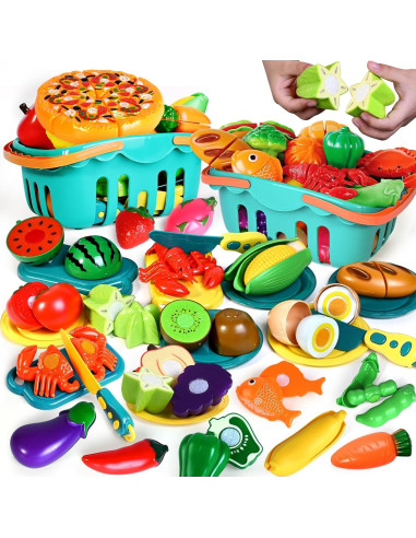 Juego de Comida de 100 Piezas para Niños - Juguete de Cocina