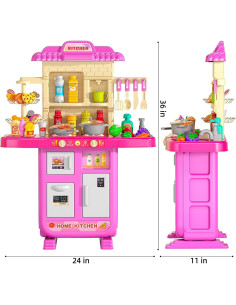 Juego de Cocina TEMI para Niños 3-8 Años con Sonido y Luz 2