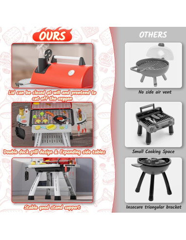 Juego de Parrilla BBQ Maysida para Niños 3 a 7 Años