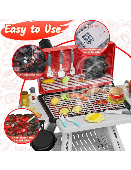 Juego de Parrilla BBQ Maysida para Niños 3 a 7 Años