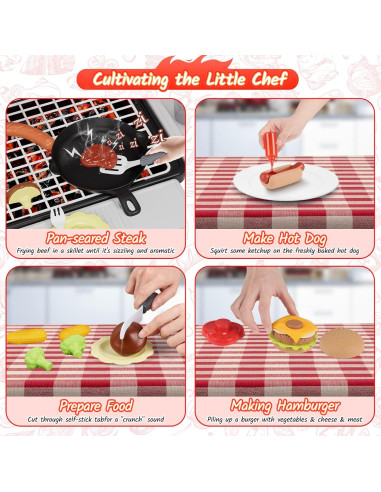 Juego de Parrilla BBQ Maysida para Niños 3 a 7 Años